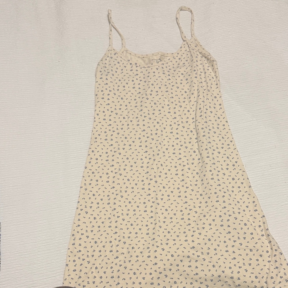 Brandy Melville Cream Floral Slip Dress